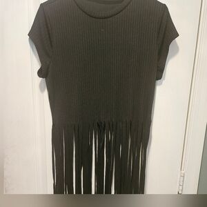 Black Fringe Top
